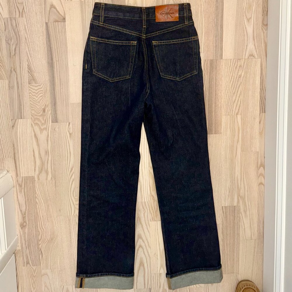 Calvin Klein Straight Leg Barrel 100% Cotton Jeans Size 24 - Picture 4 of 7